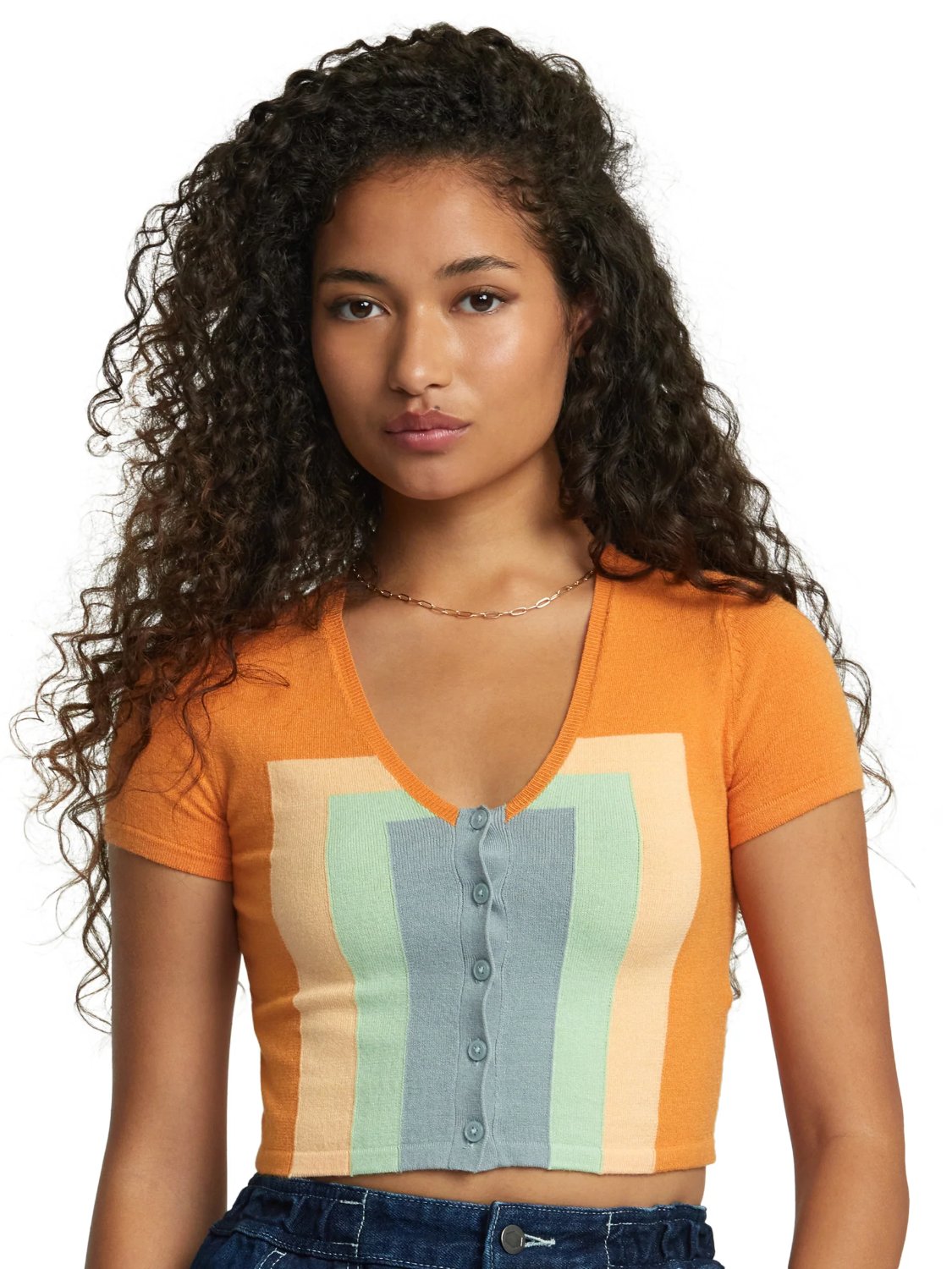 RVCA DECADES SWEATER TANGERINE