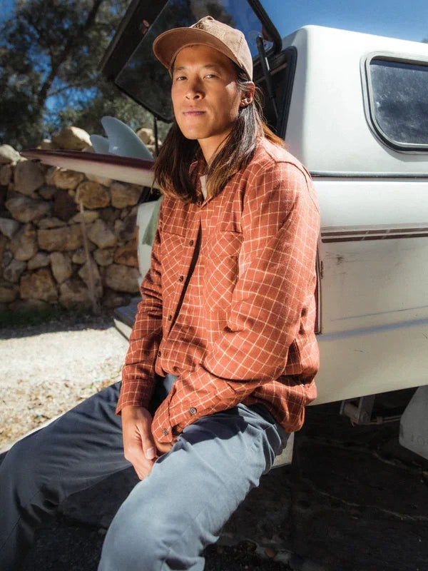 RHYTHM BOX LONG SLEEVE FLANNEL RUST