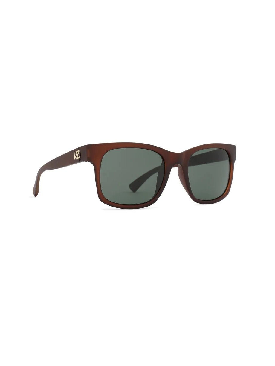 VON ZIPPER BAYOU SUNGLASSES BROWN SATIN VINTAGE GREEN DETAIL