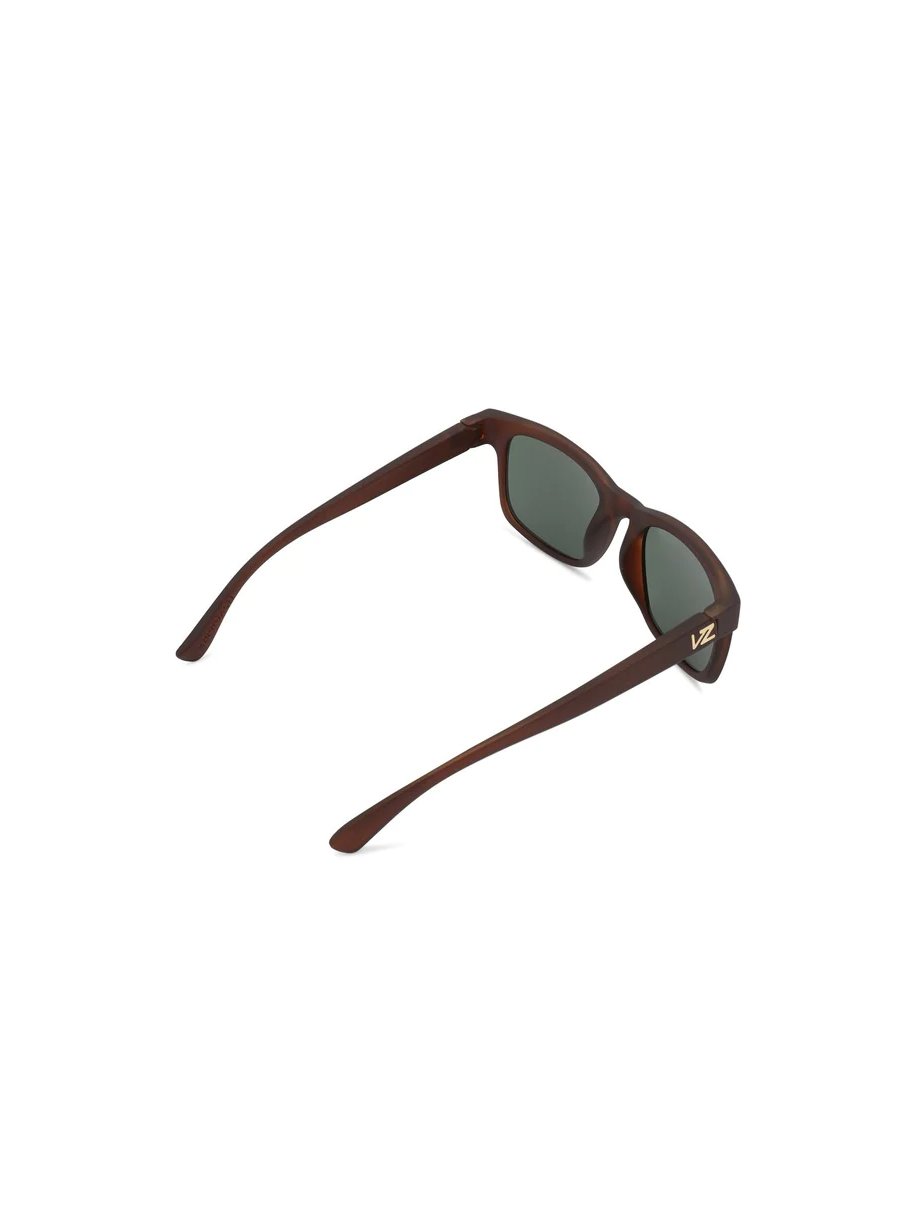 VON ZIPPER BAYOU SUNGLASSES BROWN SATIN VINTAGE GREEN DETAIL