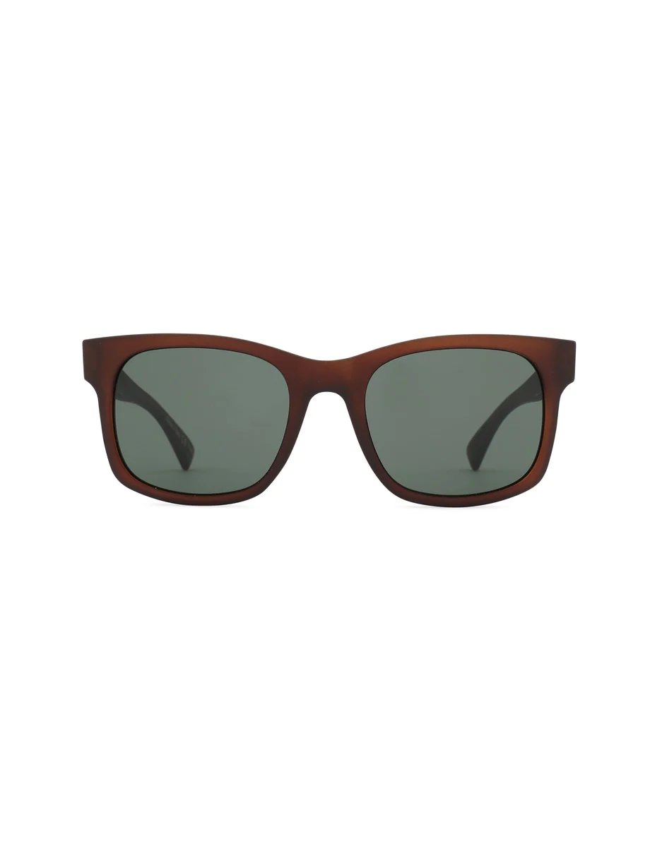 VON ZIPPER BAYOU SUNGLASSES BROWN SATIN VINTAGE GREEN FRONT