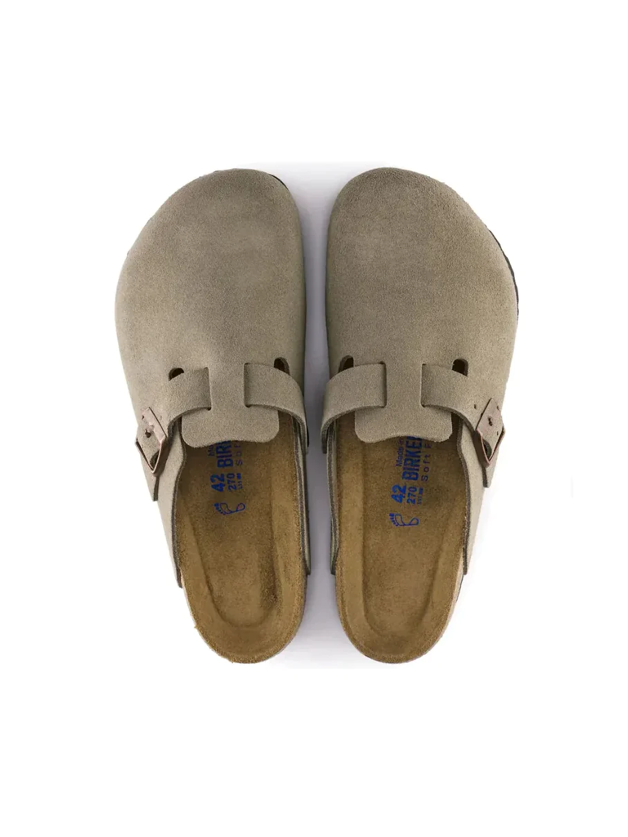 BIRKENSTOCK BOSTON SFB SUEDE LEATHER TAUPE