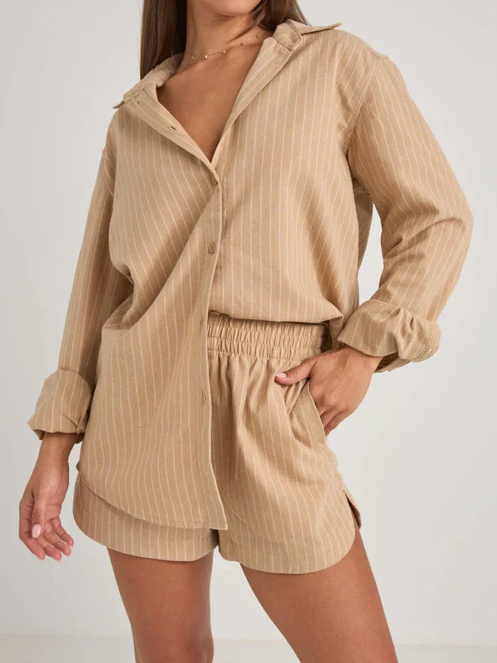 RHYTHM BYRON STRIPED SHIRT NATURAL