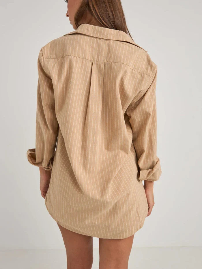 RHYTHM BYRON STRIPED SHIRT NATURAL