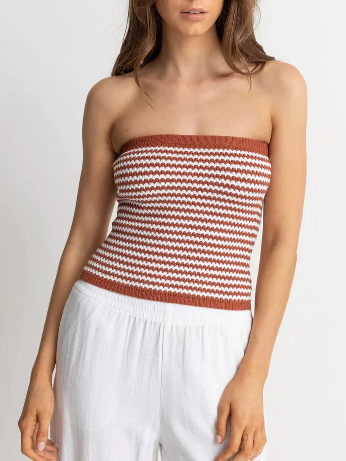 RHYTHM SPIRIT STRAPLESS KNIT TOP SPICE