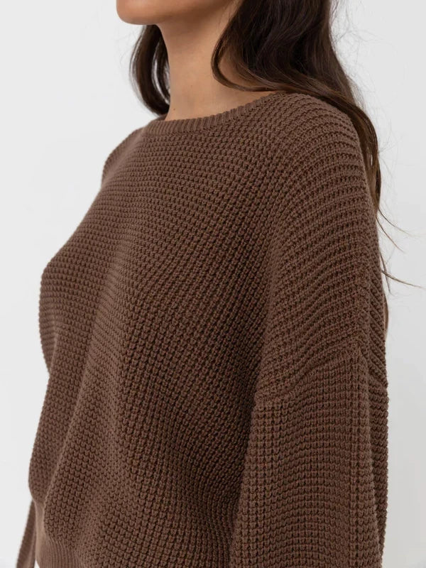 RHYTHM CLASSIC KNIT JUMPER CHOCOLATE