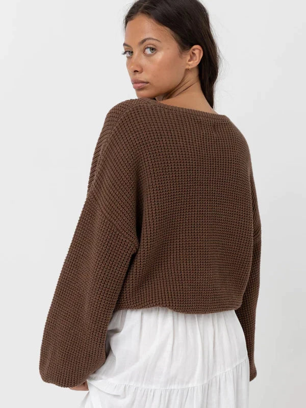 RHYTHM CLASSIC KNIT JUMPER CHOCOLATE