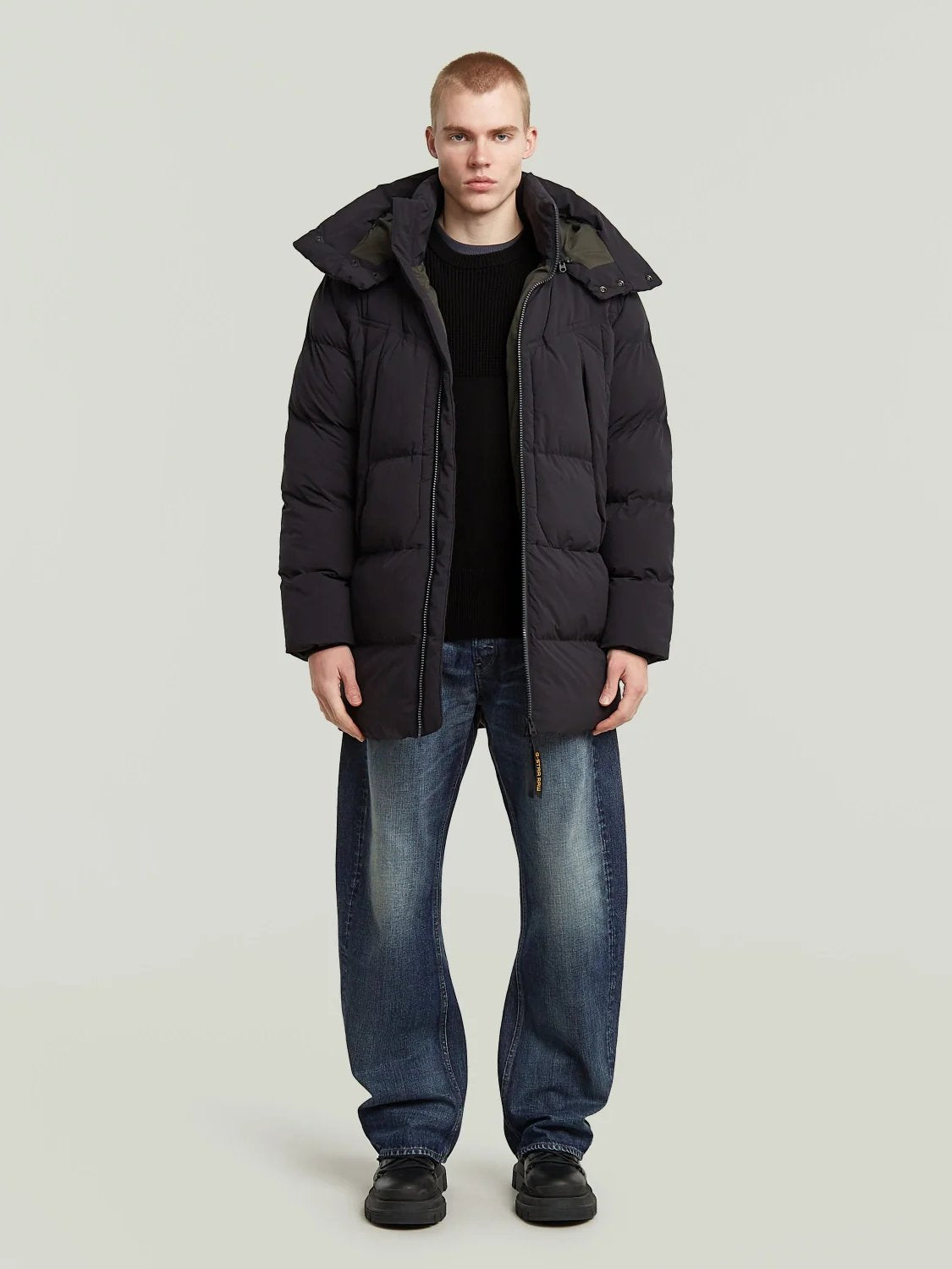 GSTAR G-WHISTLER PADDED HOODED PARKA 2.0 DK BLACK