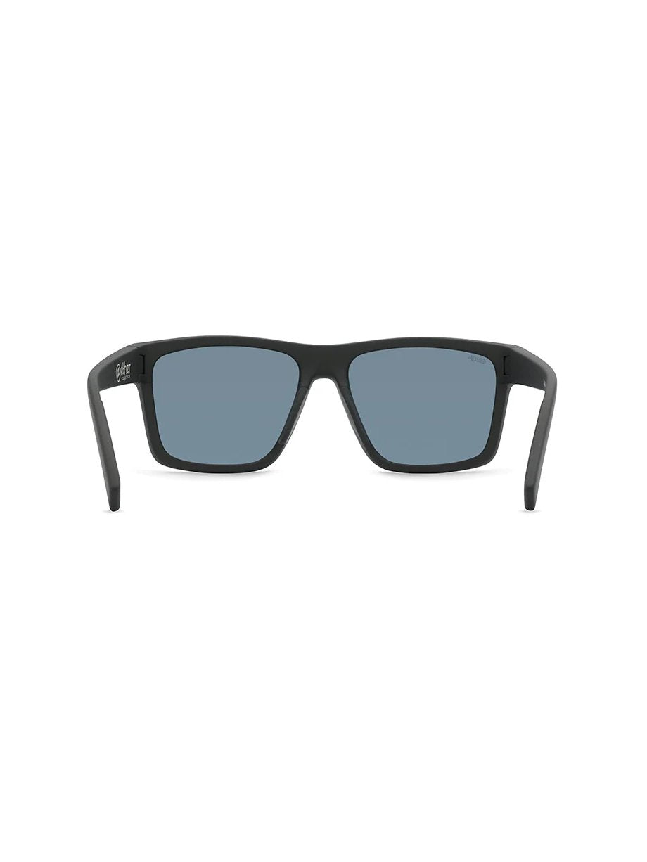 VON ZIPPER DIPSTICK POLARIZED SUNGLASSES BLACK SATIN BLUE FLASH BACK