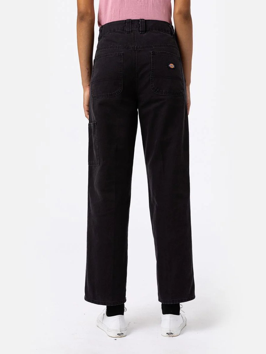 DICKIES WOMENS DUCK CANVAS PANT STONEWASHED BLACK