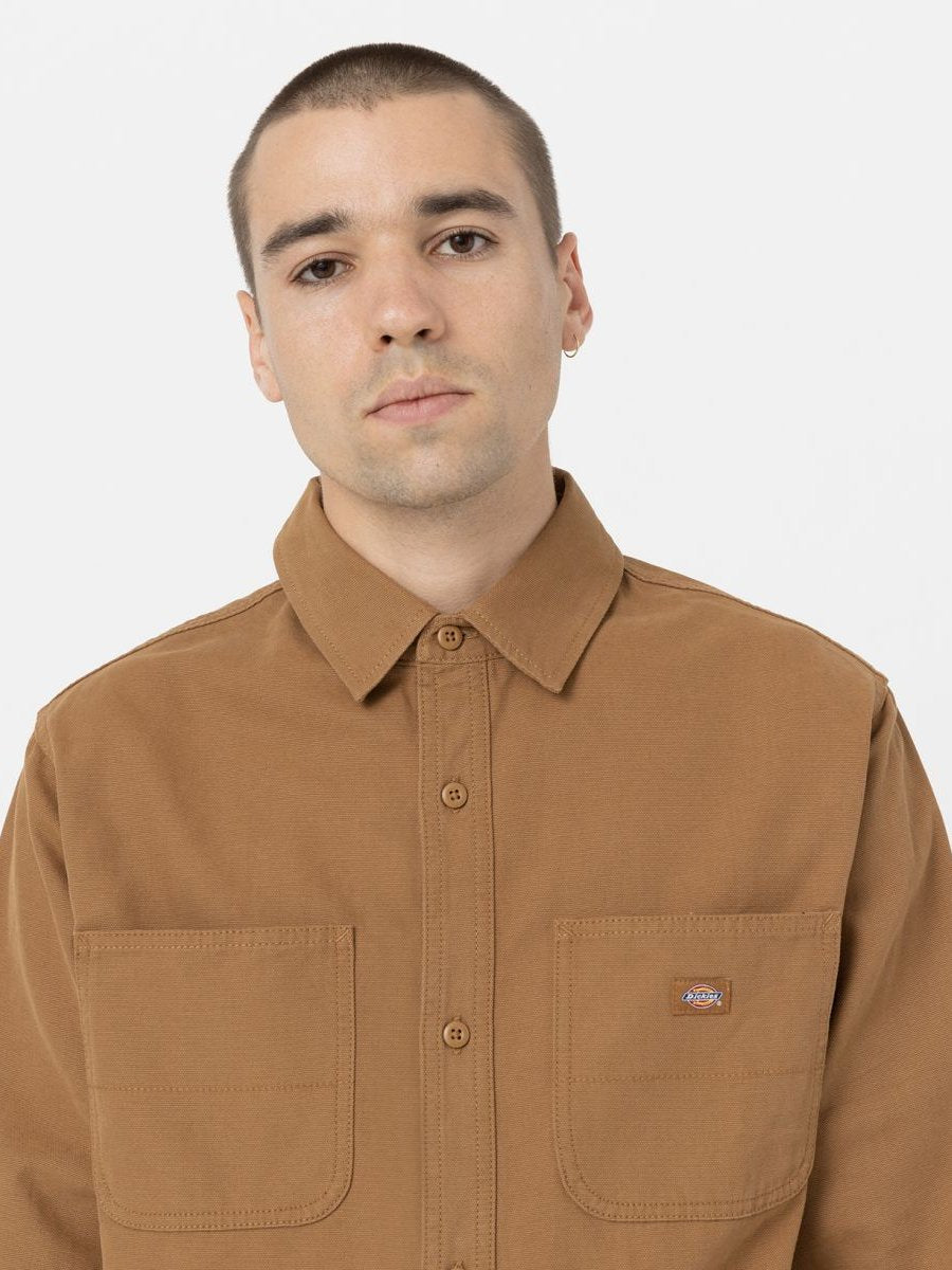 DICKIES DUCK CANVAS L/S SHIRT STONEWASHED BROWN DUCK