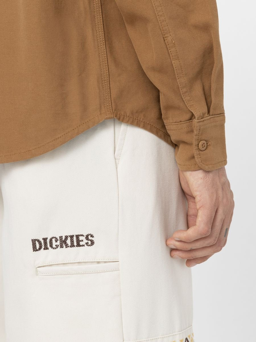 DICKIES DUCK CANVAS L/S SHIRT STONEWASHED BROWN DUCK