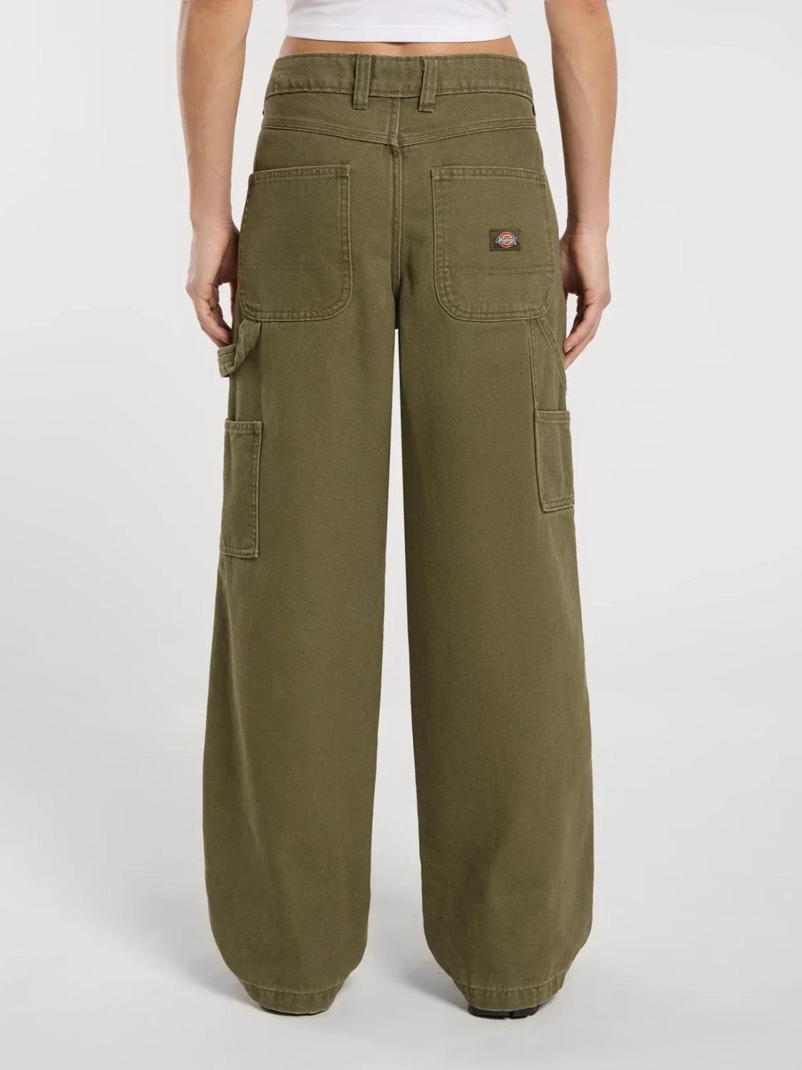 DICKIES DOUBLE KNEE LOOSE CANVAS PANT MILITARY GREEN