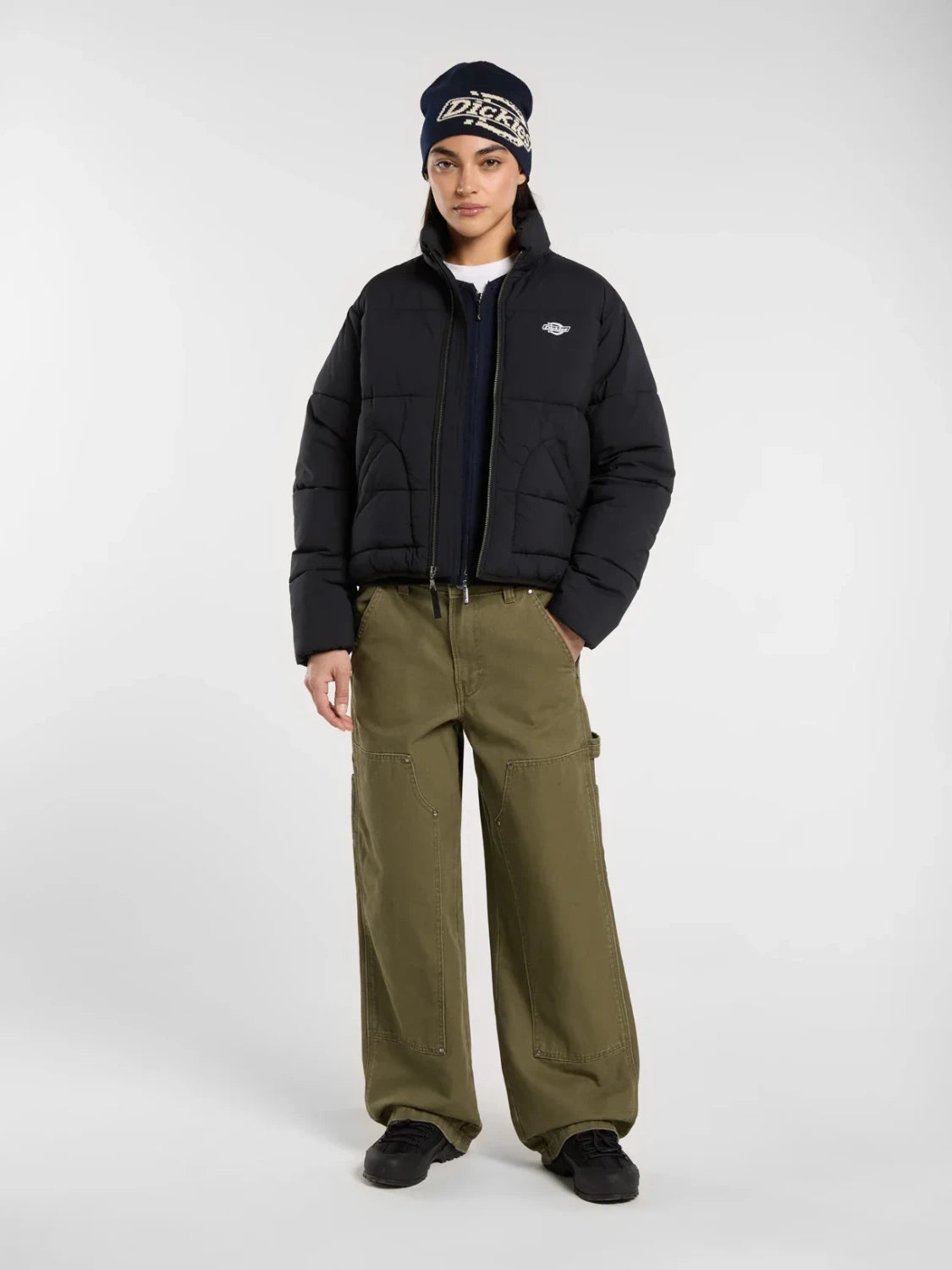 DICKIES DOUBLE KNEE LOOSE CANVAS PANT MILITARY GREEN