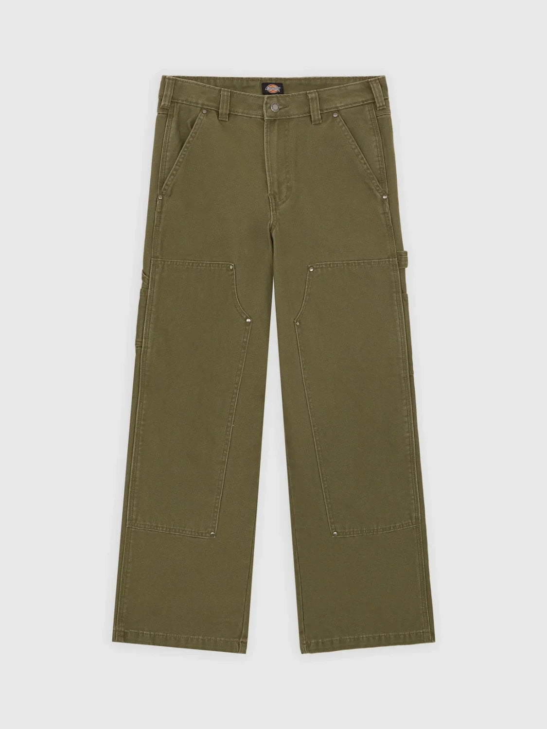 DICKIES DOUBLE KNEE LOOSE CANVAS PANT MILITARY GREEN