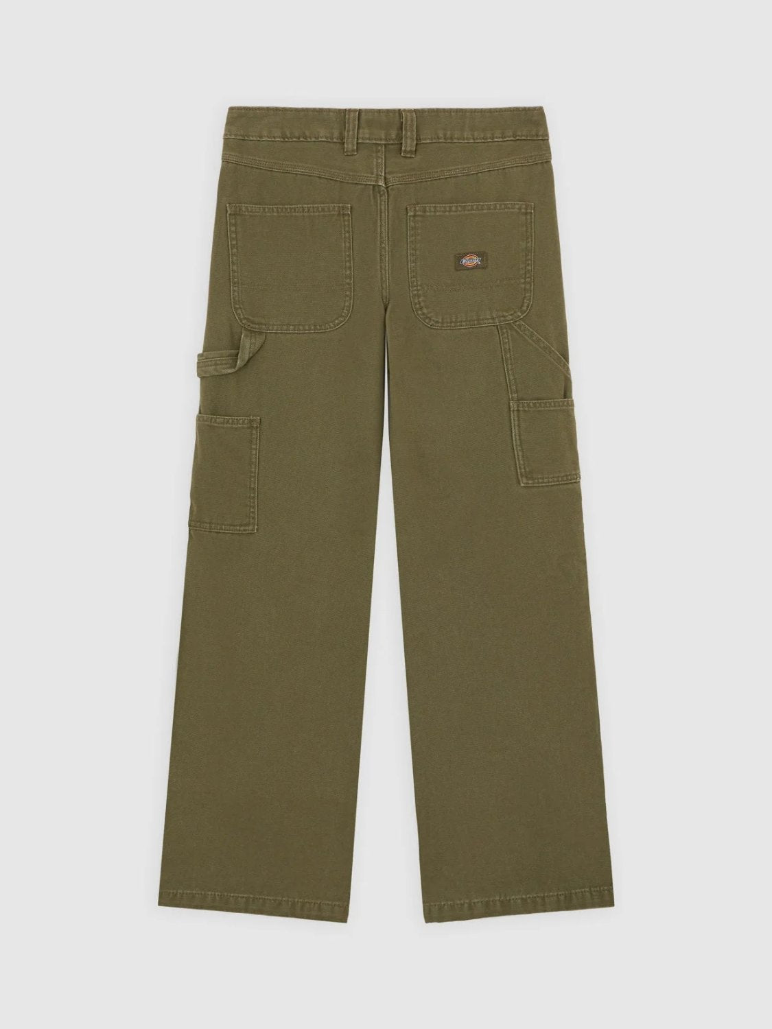 DICKIES DOUBLE KNEE LOOSE CANVAS PANT MILITARY GREEN
