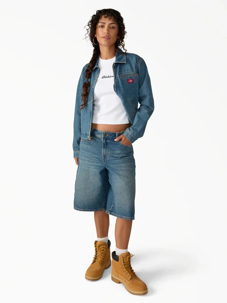 DICKIES DENIM PAINTER JACKET KHAKI TINTED BLUE