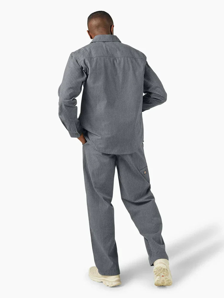 DICKIES LIMA PINSTRIPE SHIRT CHARCOAL