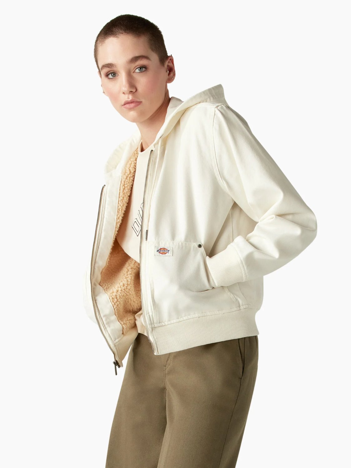 DICKIES DUCK CANVAS FLEECE LINED JACKET STONEWASHED CLOUD