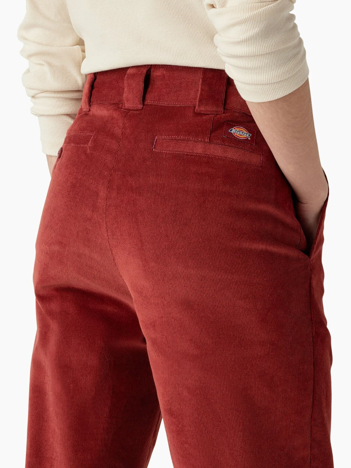 DICKIES HALLEYVILLE CORDUROY WIDE LEG PANT FIRED BRICK