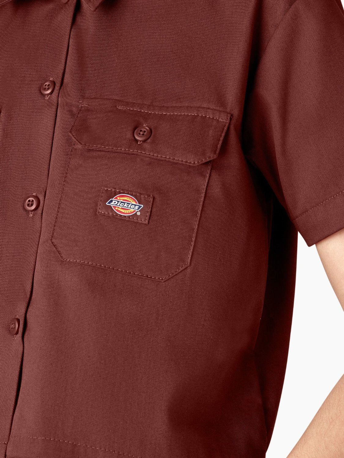DICKIES CROPPED WORK SHIRT FIRED BRICK