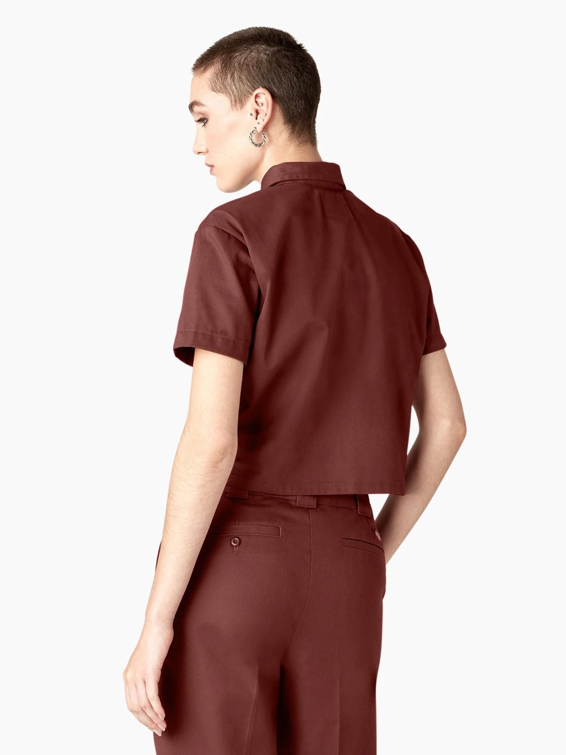 DICKIES CROPPED WORK SHIRT FIRED BRICK