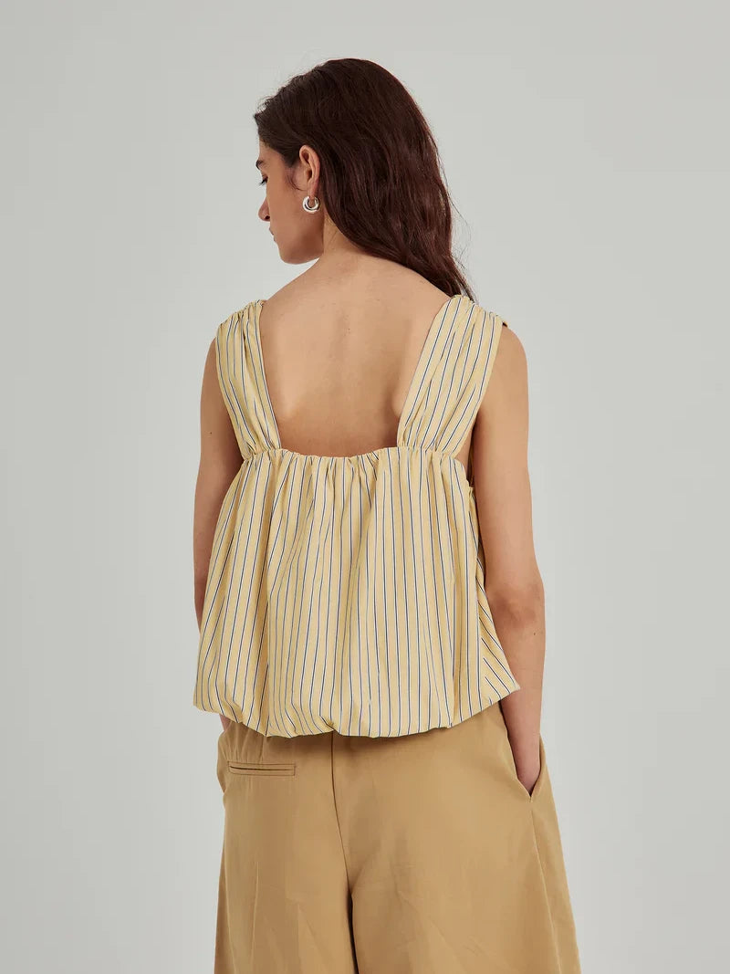 NORR FRIDA S/L TOP YELLOW STRIPE