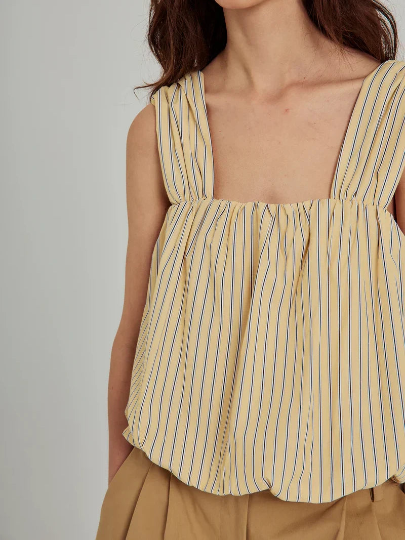 NORR FRIDA S/L TOP YELLOW STRIPE