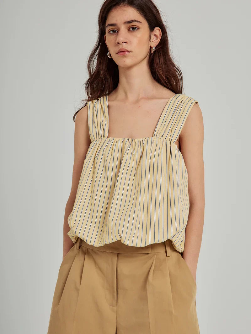 NORR FRIDA S/L TOP YELLOW STRIPE