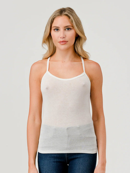 HASHTTAG BABY HACCI CAMISOLE TANK TOP OFF WHITE