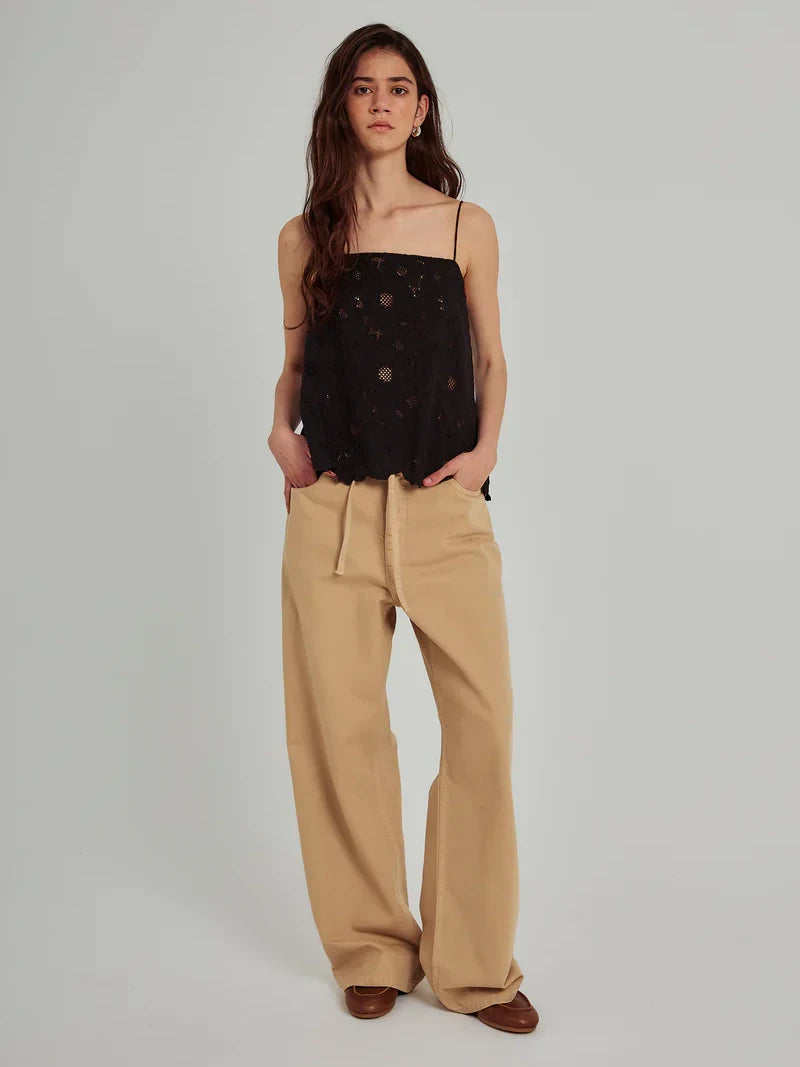 NORR HANNALI WIDE BELT JEANS LT SAND