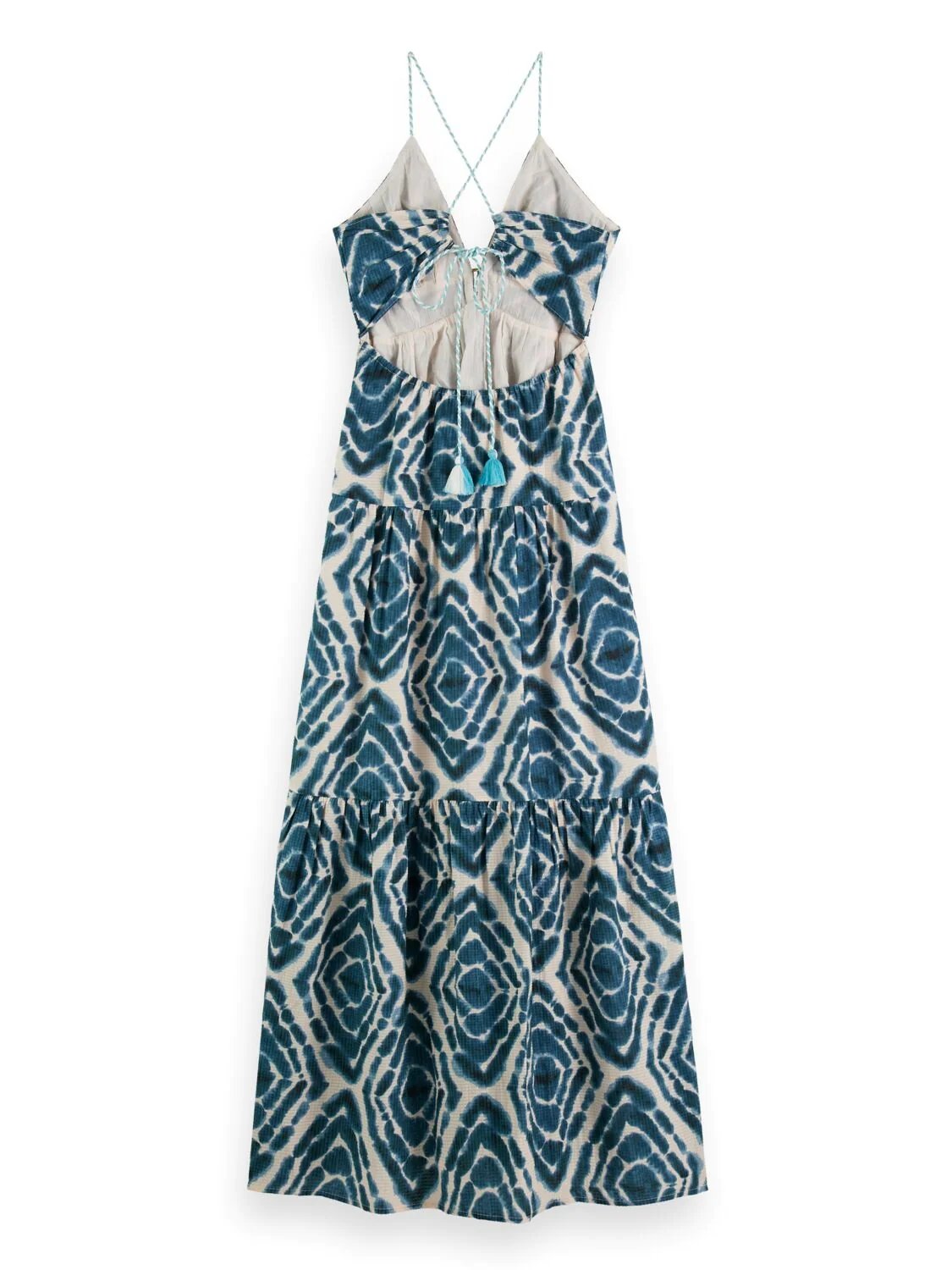 SCOTCH & SODA MAXI WAIST DRESS TIE DYE BOTTLE GREEN