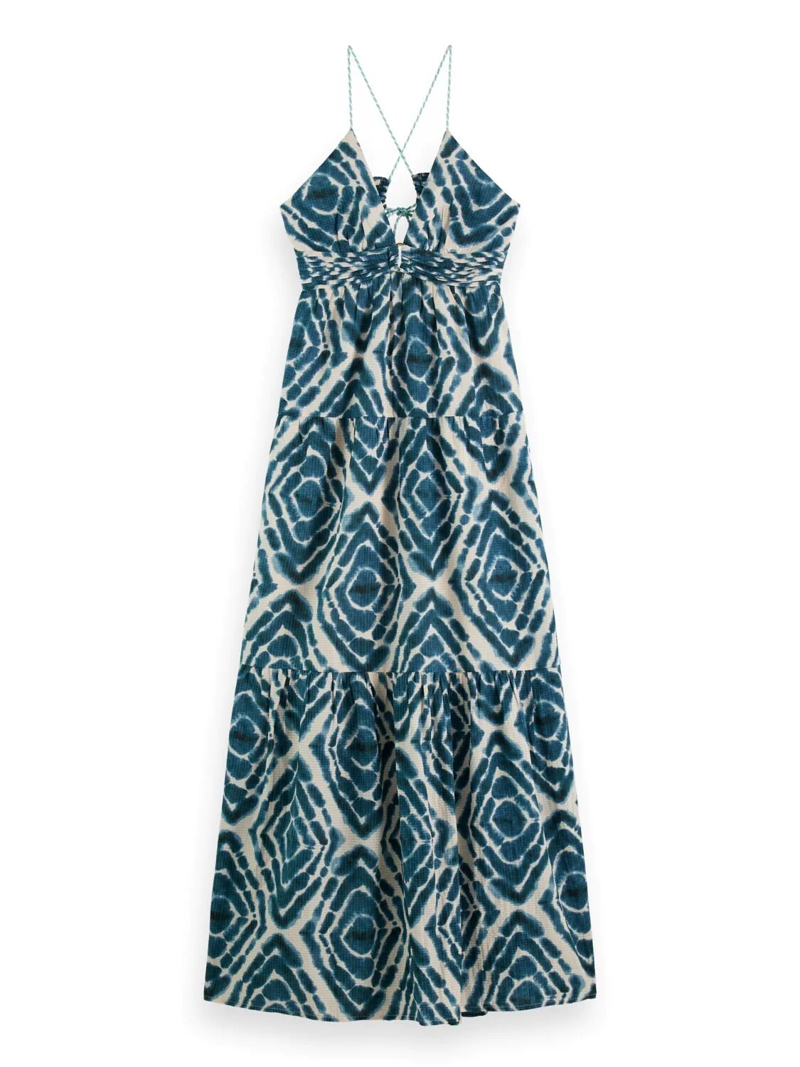 SCOTCH & SODA MAXI WAIST DRESS TIE DYE BOTTLE GREEN