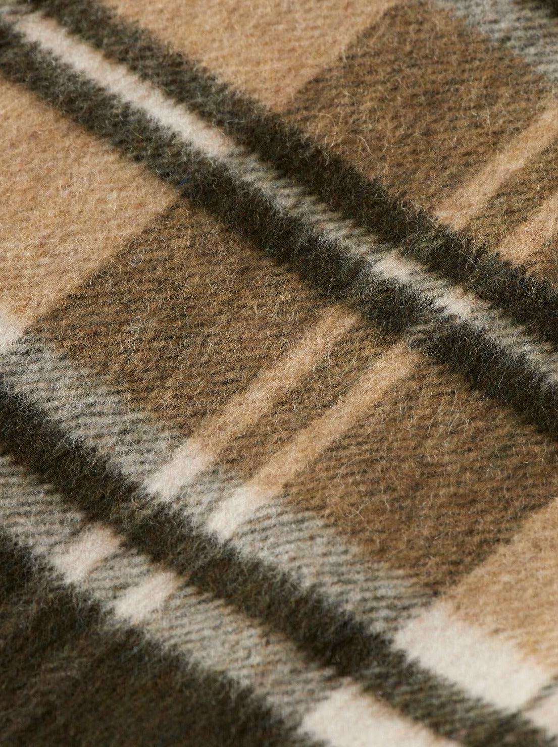 SCOTCH & SODA WOOL CHECKED LONG SHIRT JACKET FIELD GREEN