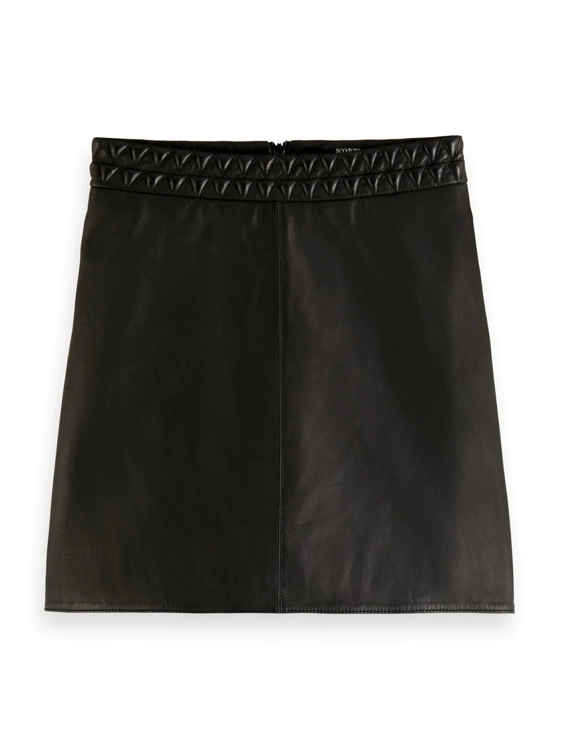 SCOTCH & SODA LEATHER MINI SKIRT BLACK