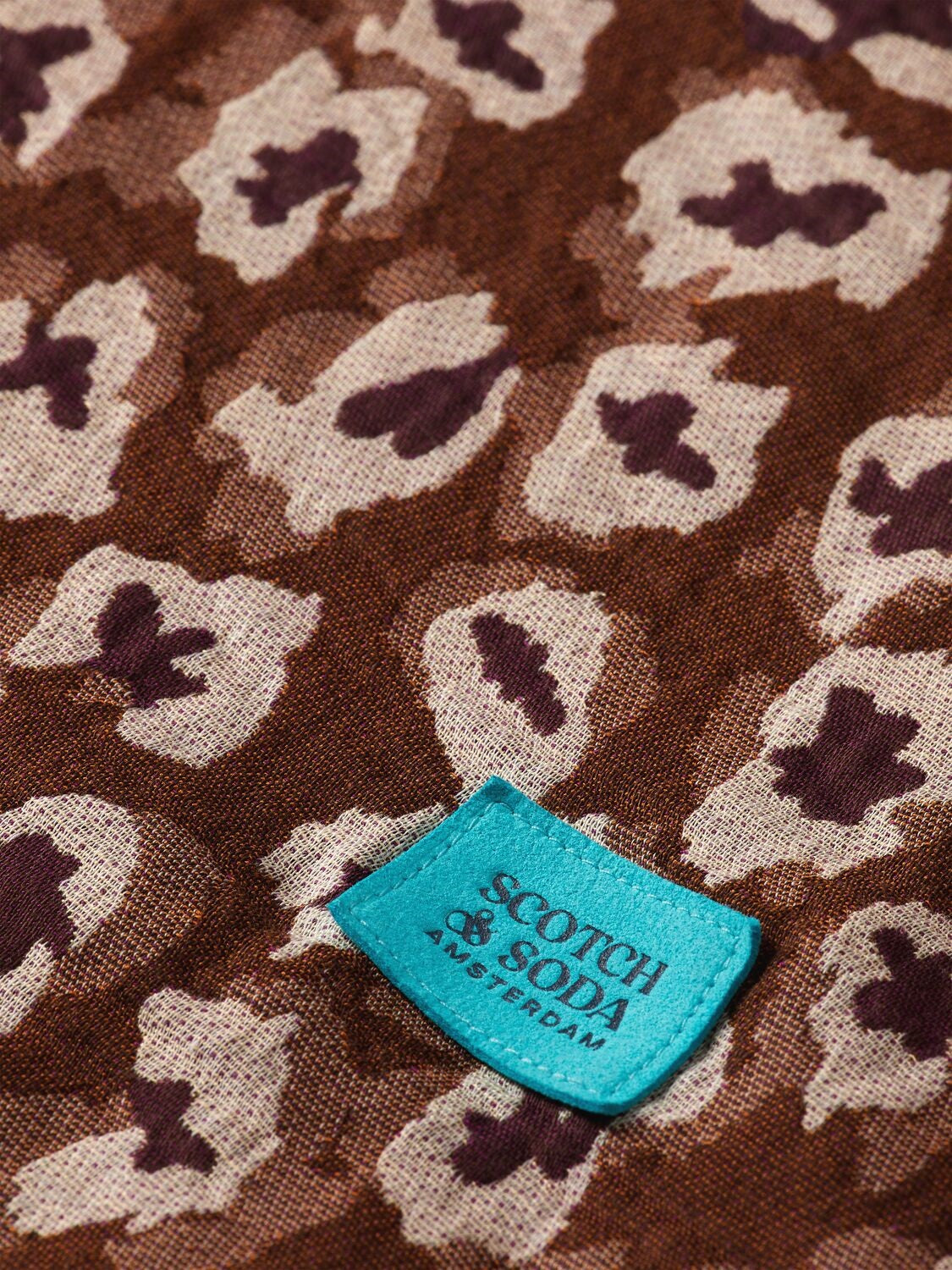 SCOTCH & SODA HAWAII JACQUARD SHIRT TAUPE ANIMAL