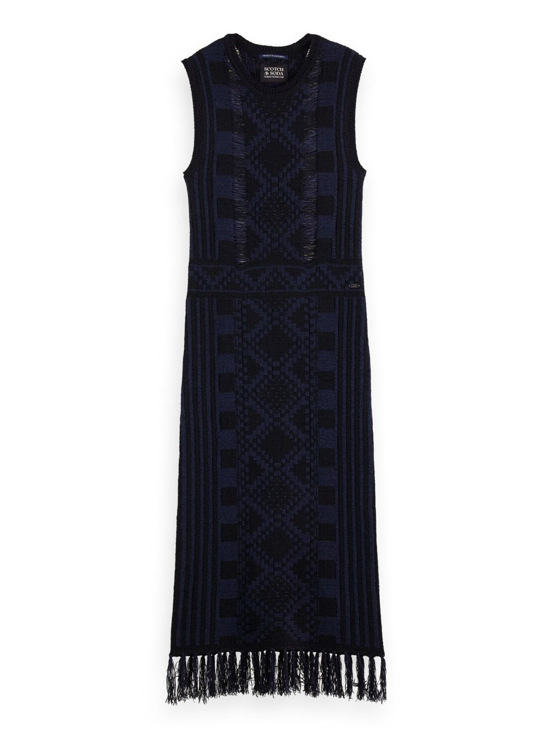 SCOTCH & SODA FRINGE HEM KNIT DRESS NIGHT