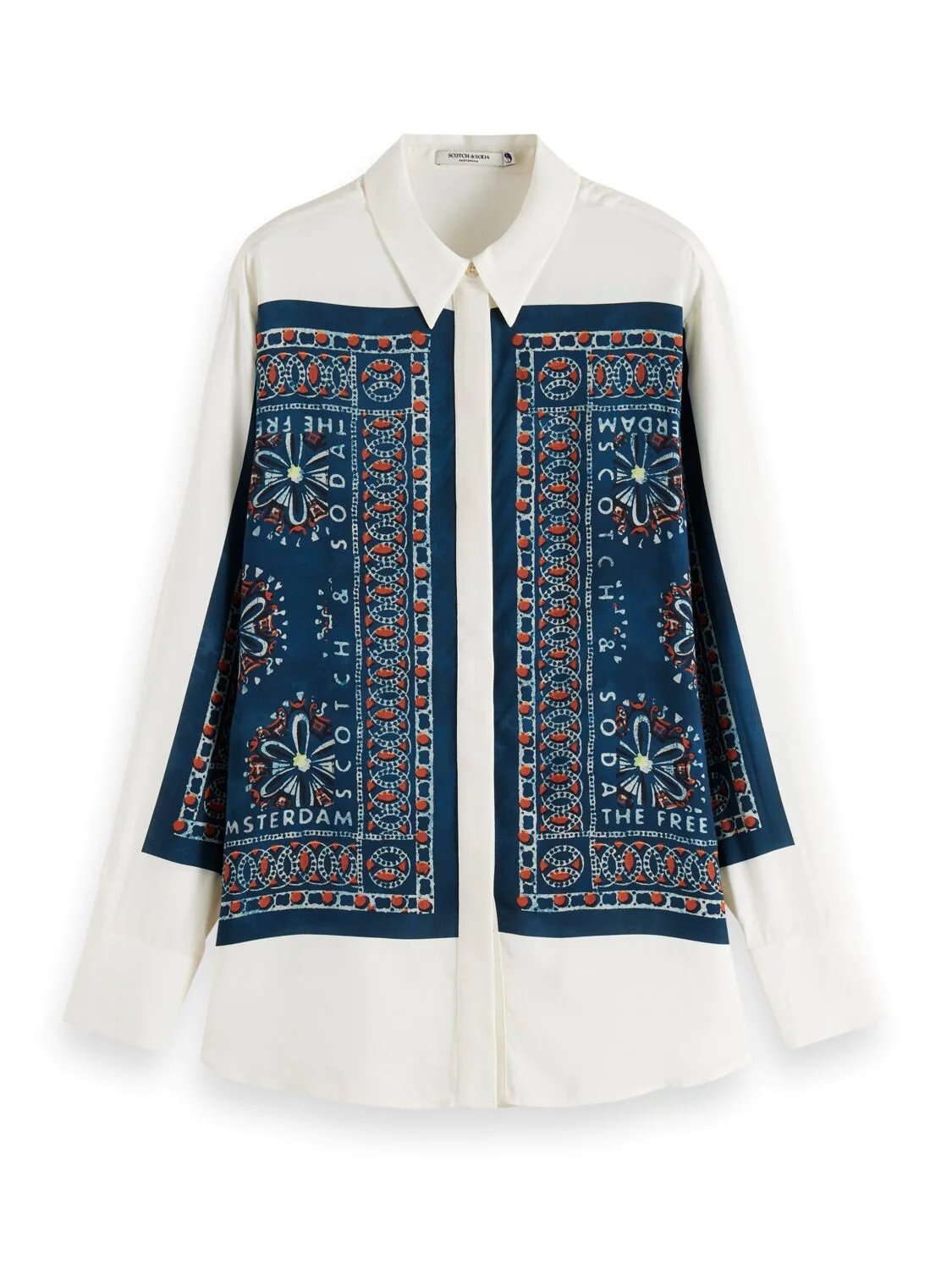 SCOTCH & SODA BANDANA PRINT RELAXED FIT SHIRT B SIDES BANDANA MARINE