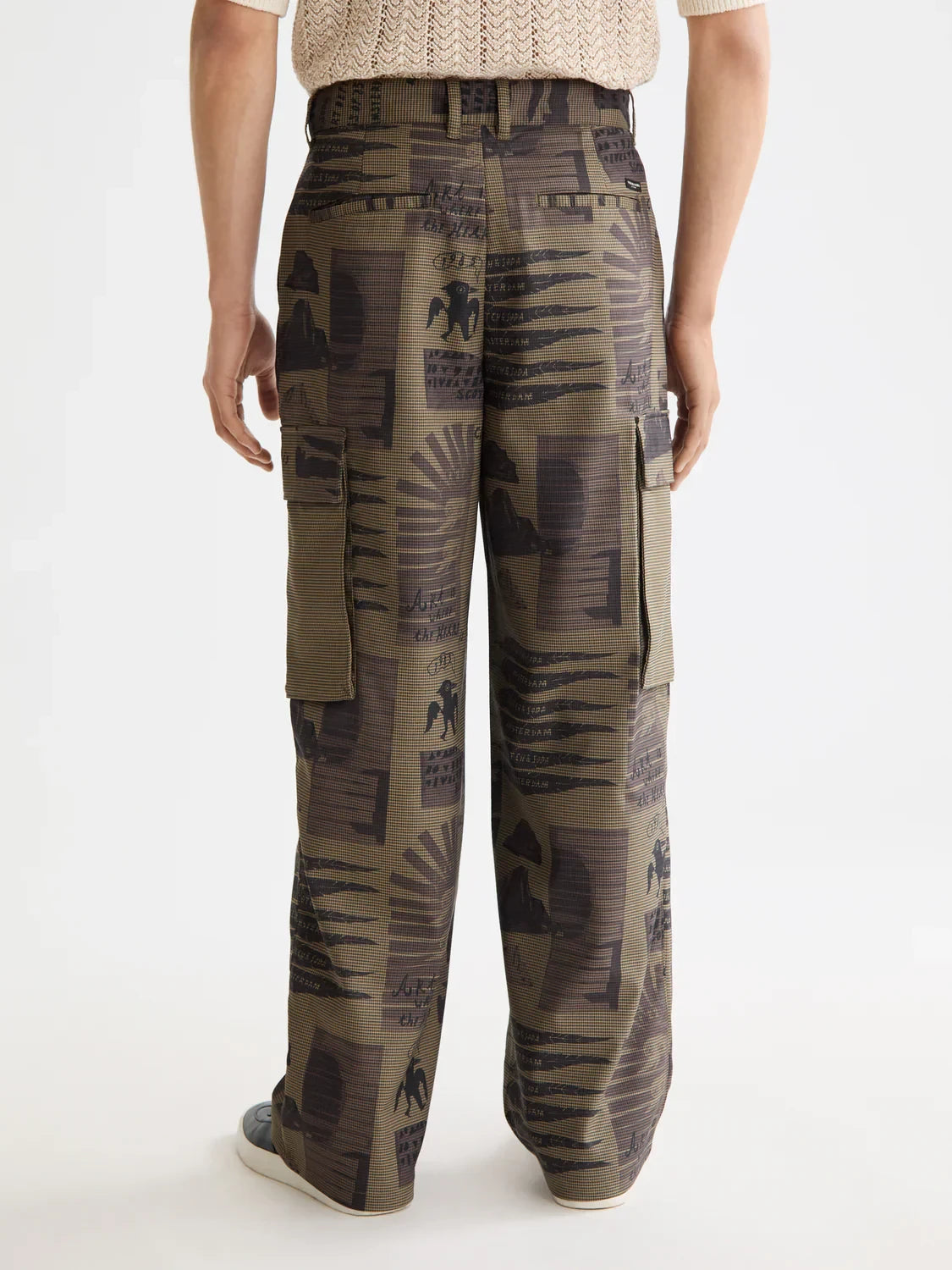 S&S BAGGY FIT PRINTED CARGO PANT ART DEPT HOUNDSTOOTH