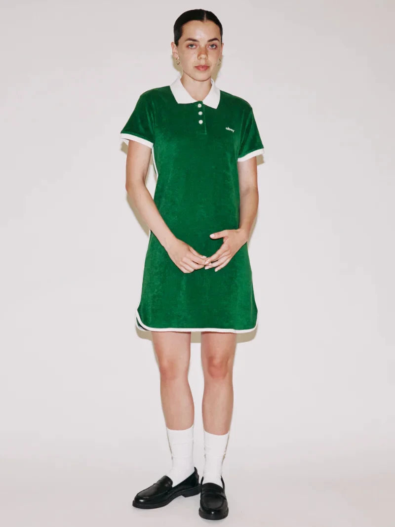 OBEY CLARE POLO DRESS AGUNDANT GREEN