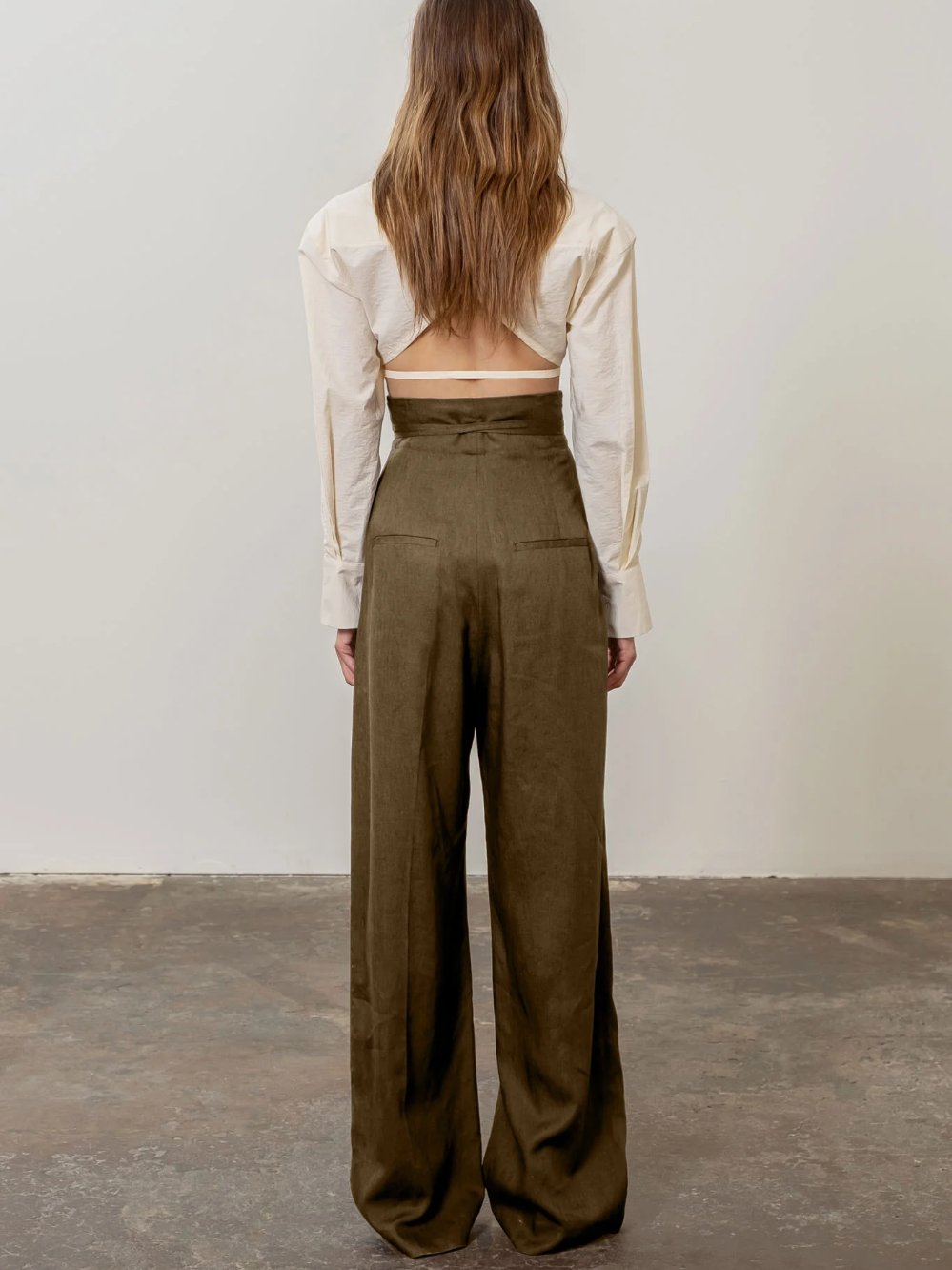 MOON RIVER HIGH RISE WIDE LEG PANT MOCHA