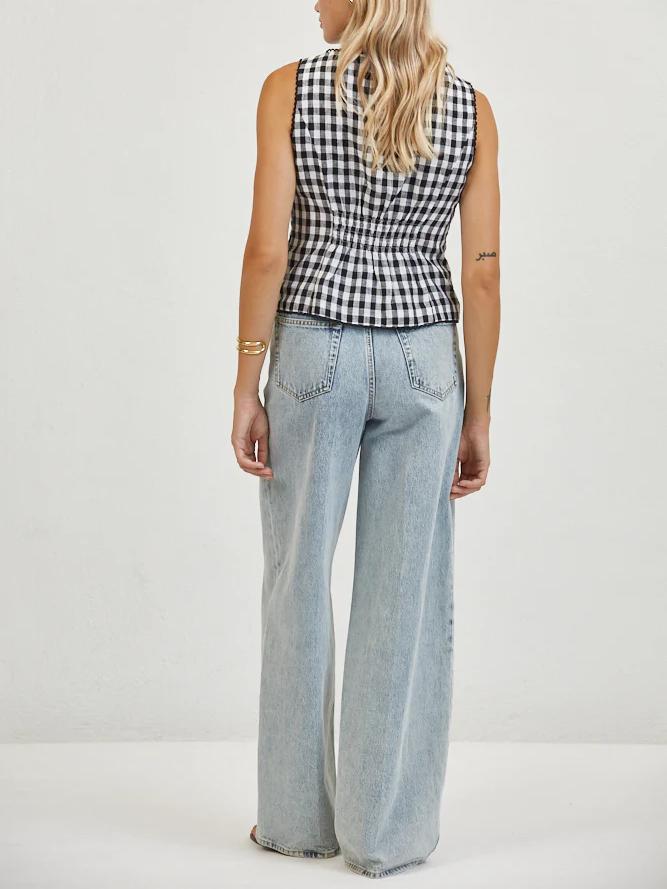 A.REN MAELLE BUTTON DOWN TOP BLACK