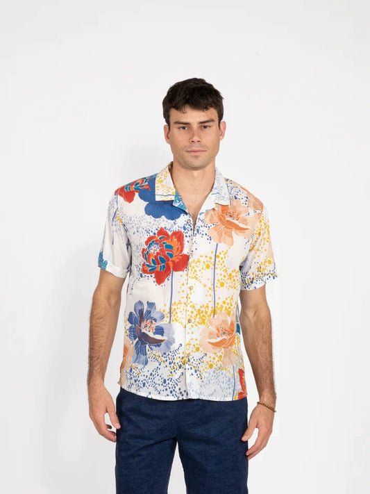 RAGA MAN RAAHI S/S BUTTON UP SHIRT BLUE