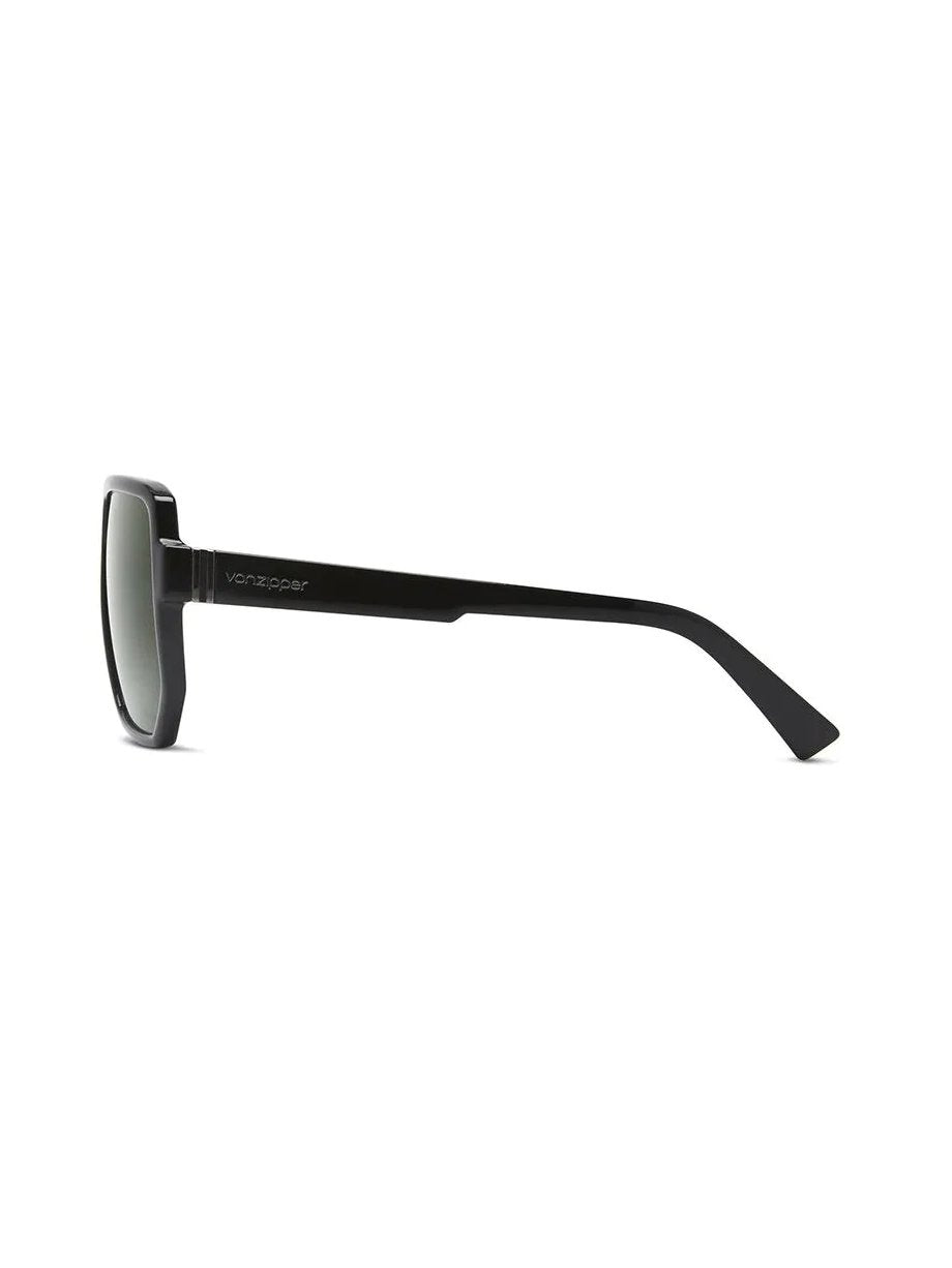 VON ZIPPER ROLLER SUNGLASSES BLACK GLOSS GREY SIDE