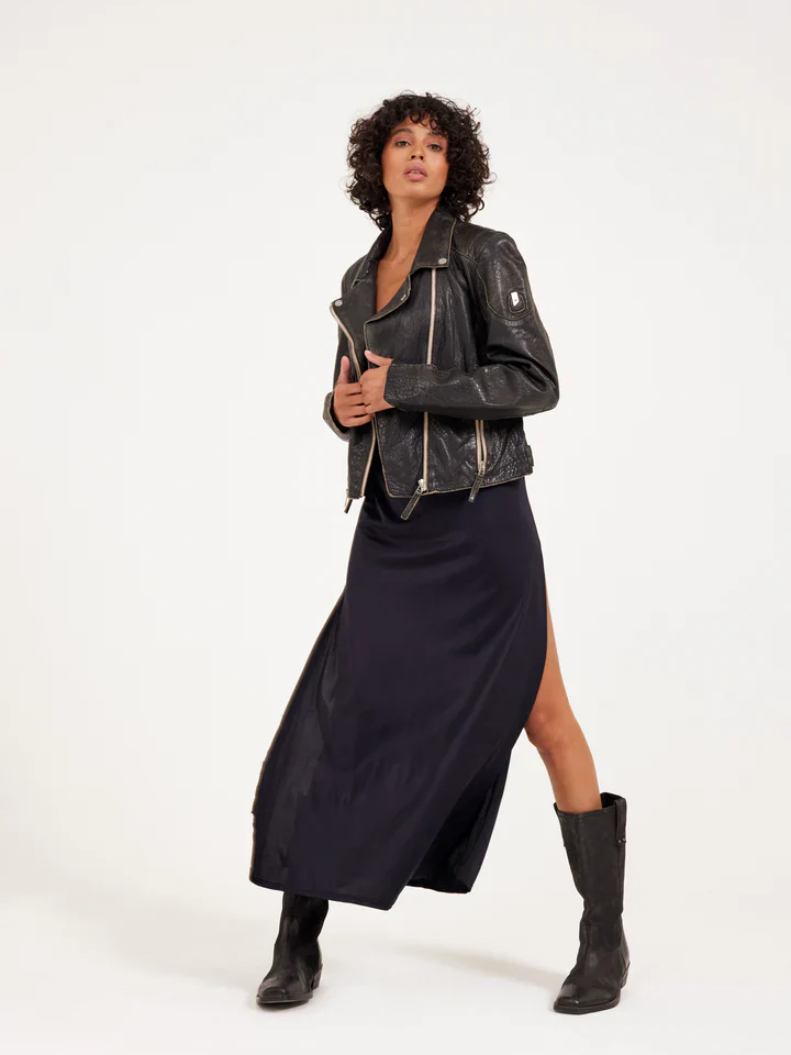 MAURITIUS REANON LEATHER JACKET VINTAGE BLACK