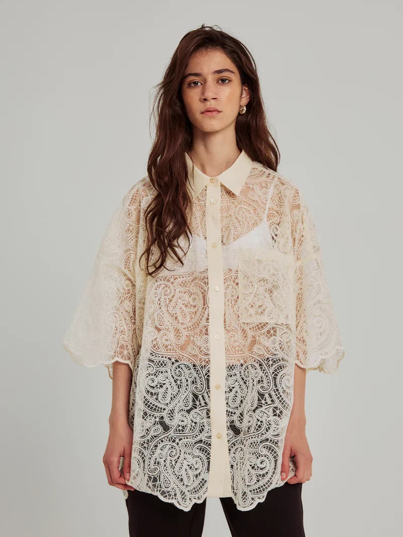 NORR ROMA OVERSIZE SHIRT IVORY