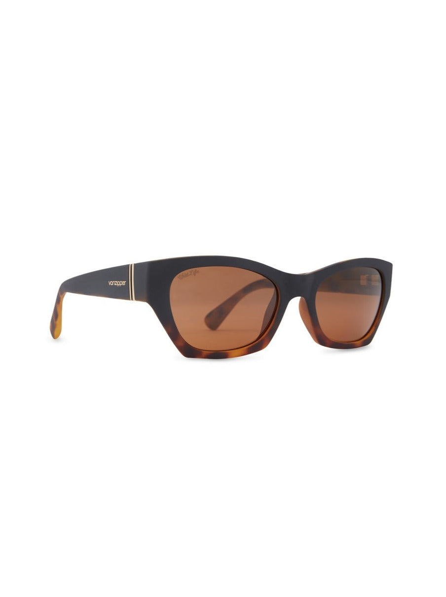 VON ZIPPER STRAY POLARIZED SUNGLASSES TORTUGA DE/BRONZE PLR