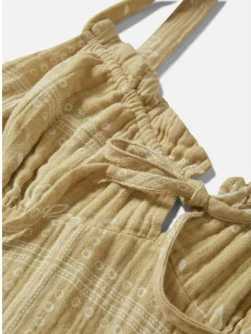 BRIXTON WANDERING TIE DRESS PALE KHAKI BANDANA