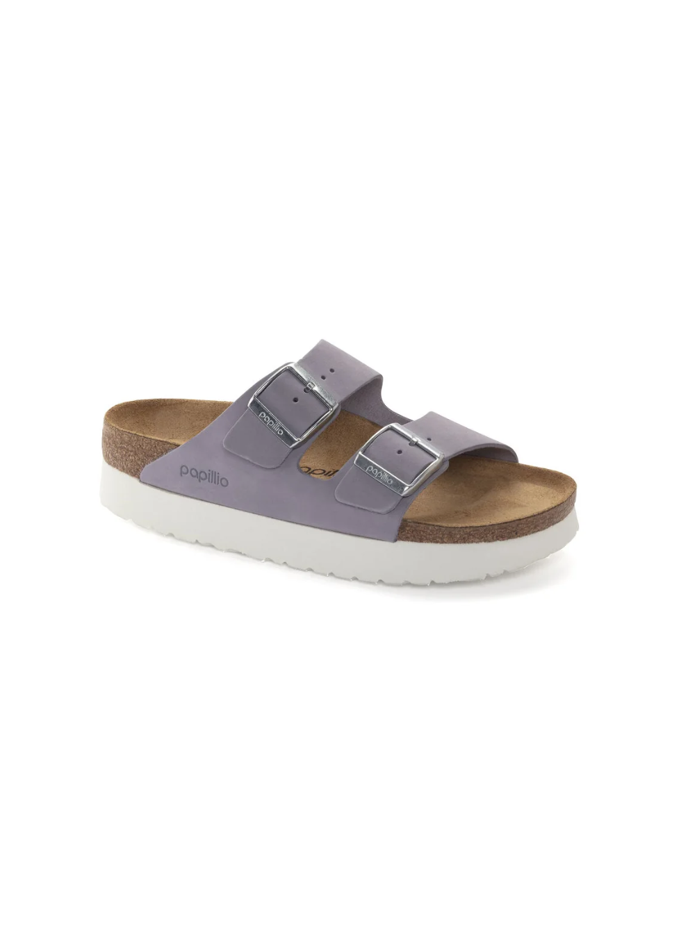 BIRKENSTOCK ARIZONA PLATFORM NUBUCK LEATHER PURPLE FOG