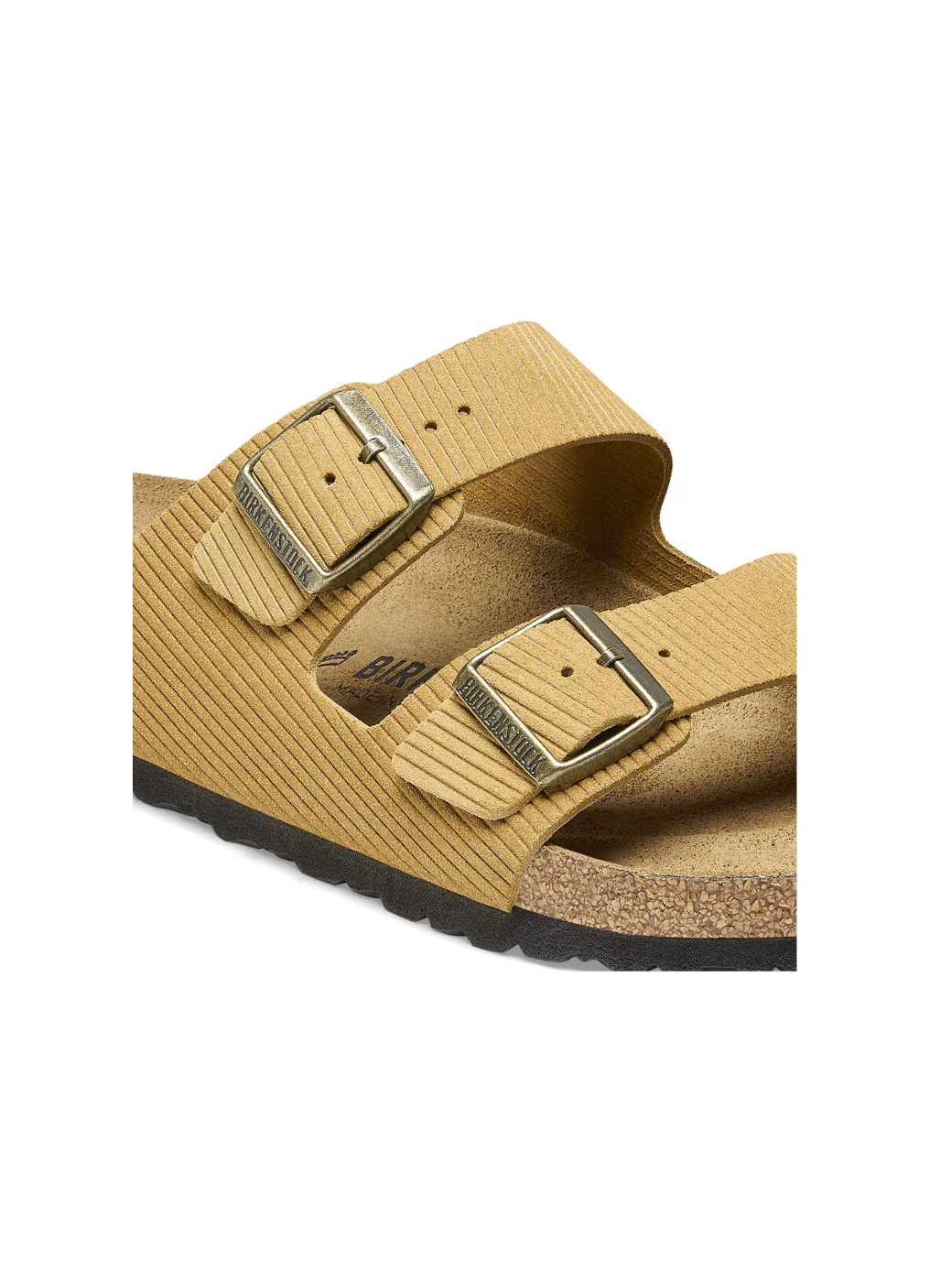 BIRKENSTOCK ARIZONA SUEDE EMBOSSED CORDUROY CORK BROWN